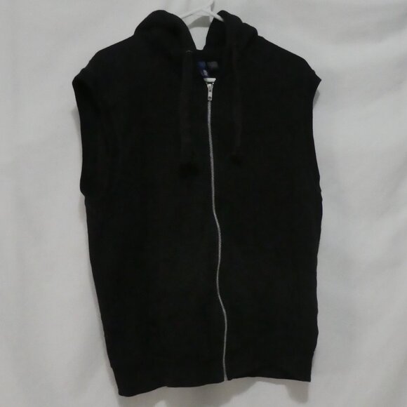 DIVIDED - H&M | medium | Black Sleeveless Hooded Vest | Zip-Up Front Closure - Picture 2 of 14